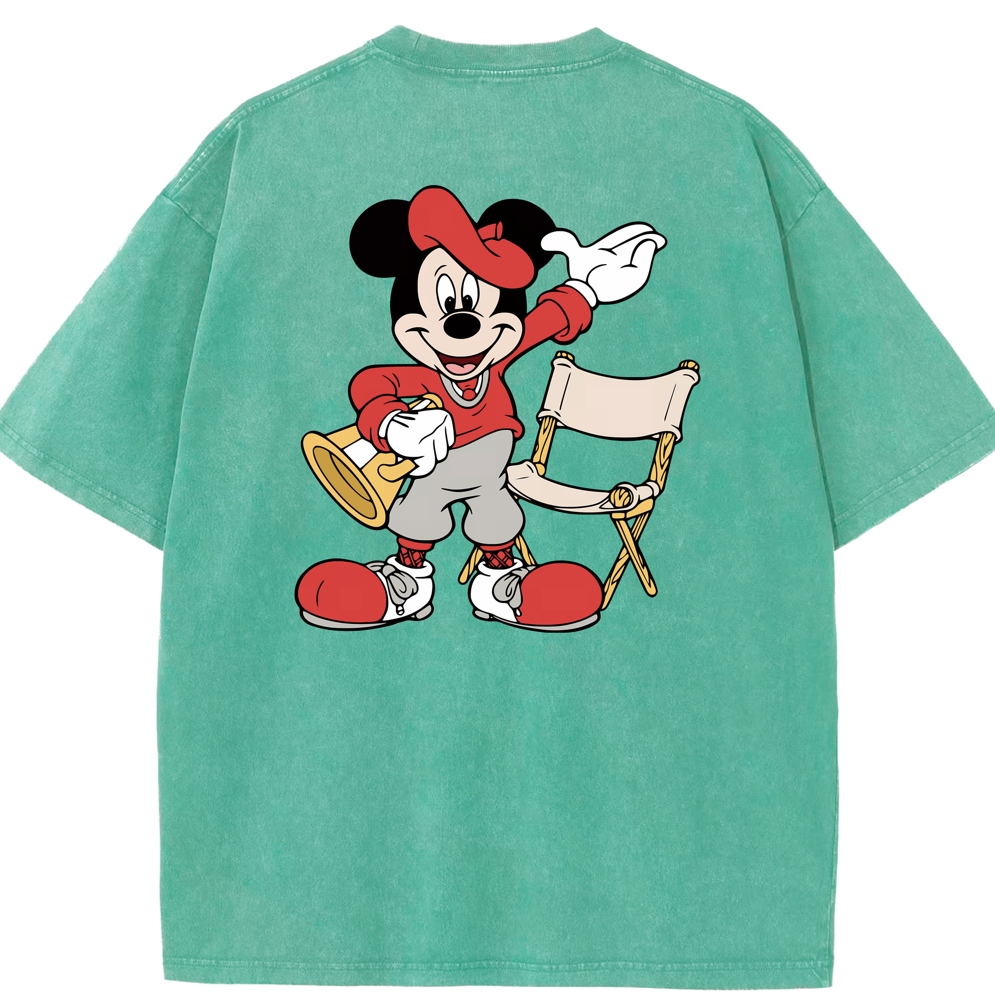 （画像用） ミッキーマウス Mickey Mouse 綿100% ヴィンテージ風 半袖Tシャツ（背面プリント）